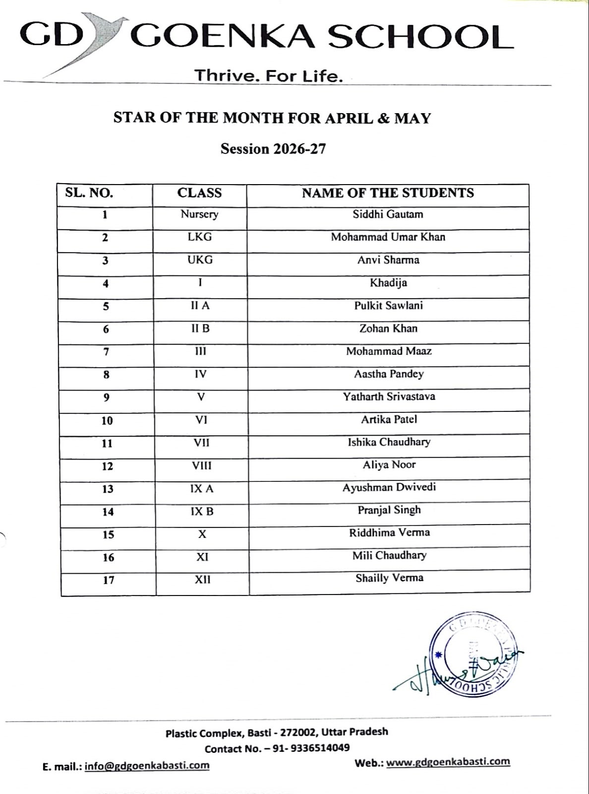 Star of the Month